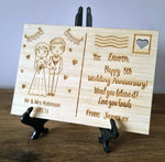 Personalised Stunning, Wooden Post Card. Valentines Card, Birthday, Anniversary