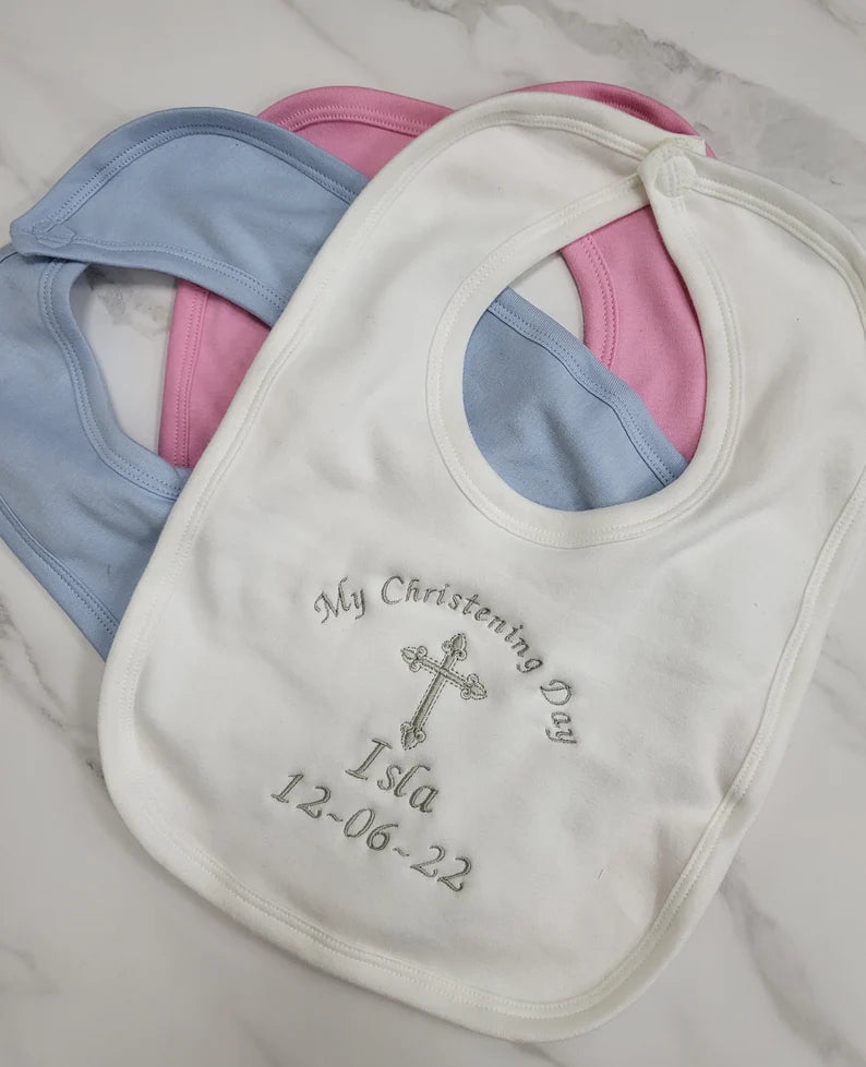 Blessed Beginnings: Personalised Christening/Baptism Baby Bibs