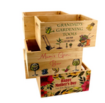 Personalised Printed Wooden Gift Crate, Basket Alternative Hamper Crate
