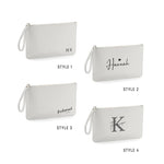 Personalised clutch bag, monogram gift for her, Maid of Honour present, custom bridesmaid gift | customized inital or name pouch