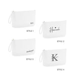 Personalised clutch bag, monogram gift for her, Maid of Honour present, custom bridesmaid gift | customized inital or name pouch