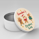 Personalised large Christmas Baking round Tin, Xmas cookie tin, kitchen Festive tin for cakes, baking, biscuits or other items