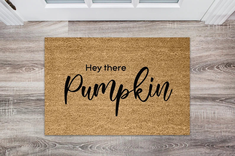 Hey Pumpkin Coir Heavy Duty Doormat - Halloween Doormat - Halloween Decor- Halloween Theme Door Mat - Personalised Halloween Door Decoration