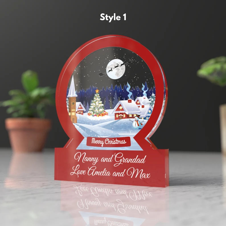 Personalised Acrylic Christmas Snow Globe, Festive Keepsake Ornament, Xmas Decoration 🎁 🎄