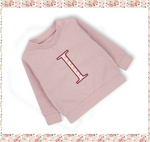 Personalised Children's  Initial or Number Sweatshirt Embroidered, Kids Large Filled Letter Stiched Jumper