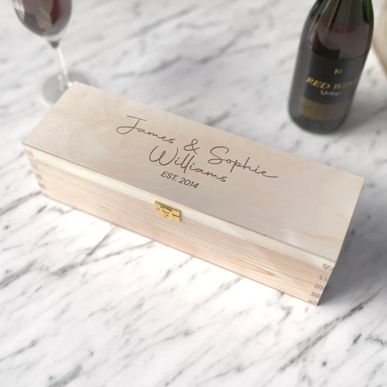 Personalised Bespoke Wooden Wine Box Personalised Engraved Wine Holde Ever So Personal