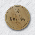 Extra Large Personalised Round Chopping Board - Engraved Bespoke Wooden Chopping Board Gift 300mm