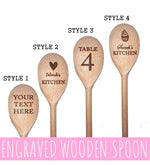 Personalised Wooden Mixing Spoon /  Beech Wood Cooking Utensil, any text or message can be engraved, gift for any occasion