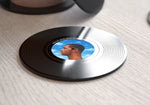 Personalised Photo Retro Music Drink Coaster, Customise Your Own Custom Round Vintage Vinyl Lp Record Coasters Gift With Any Picture & Text