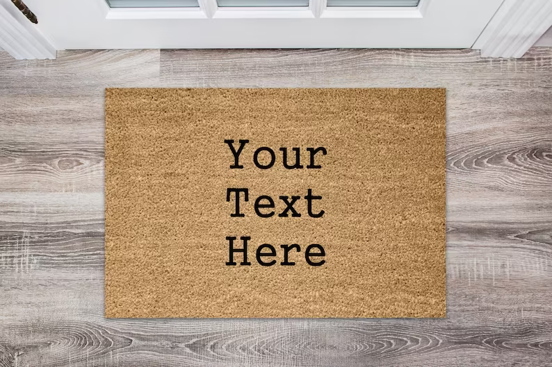 Personalised Coir Door Mat, Custom Welcome Doormat – ‘Any Text’ 🏡