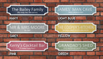 Personalised Colorful Family Name Sign. Street Sign. Custom Metal Sign. Weatherproof Street Sign, Pink, Blue, Grey, Green, Yellow, Navy