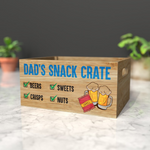 Personalised Fathers, Dad, Grandad Wooden Gift Crate, Basket Alternative Hamper Crate, Fathers day gift idea, Fathers day treat box