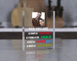Daddy Hero Gifts, Personalised Superhero Gifts for Dad Daddy Grandad, Fathers Day Gifts From Son Daughter Kids, Clear Acrylic Photo Blocks