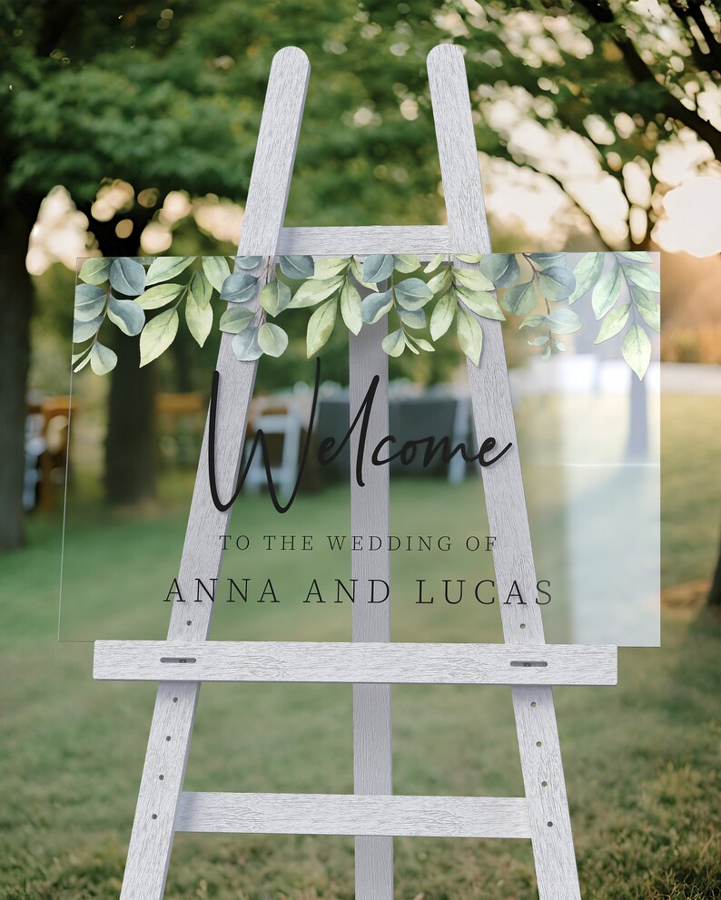 Custom Personalised Wedding Welcome Sign | Crystal Clear Acrylic | HD Printed | Four Exclusive Designs