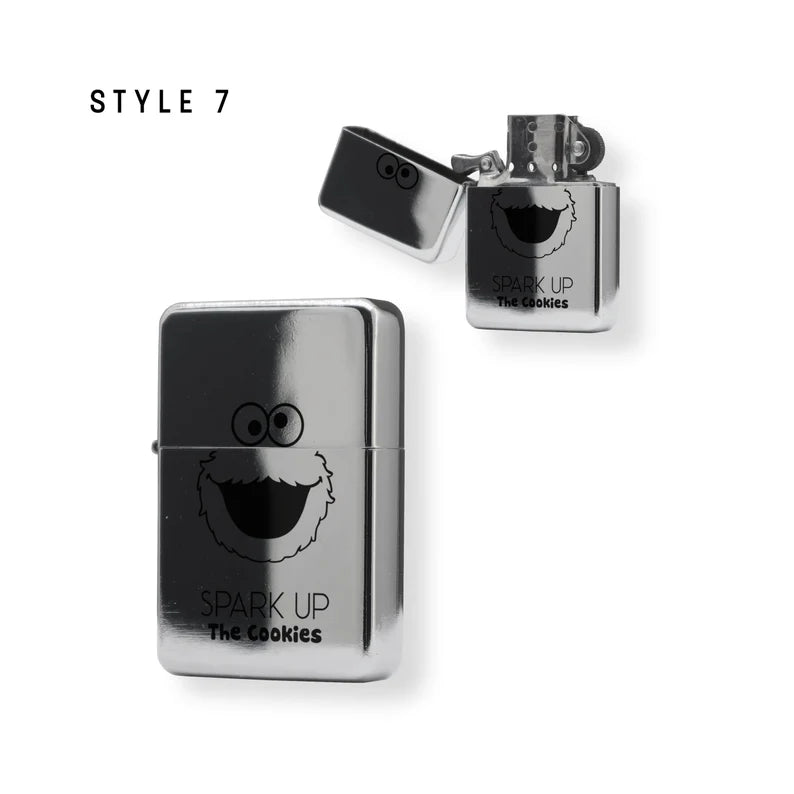 Personalised Engraved Lighter in Metal Gift Tin Chrome Silver