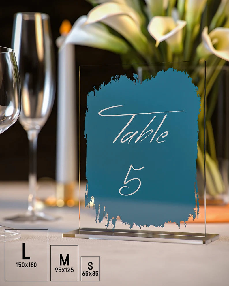 thumbnail image 2 of 20-Pack Acrylic Wedding Table Numbers 1-20 - Clear Hexagonal Signs With Stands For Reception 2 of 6
