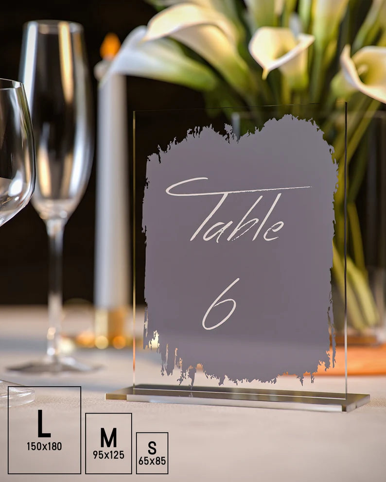 Elegant Personalised Clear Acrylic Table Numbers | Wedding & Event Decor