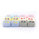 Cozy Chic: Super Fluffy Monogram Embroidered Socks
