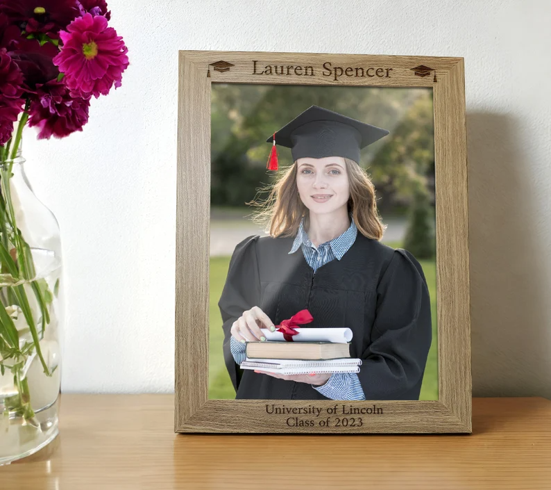 Landscape Graduation Frame Personalised First School Day Uni Graduation Photo Frame | Laser Engra ...