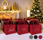 Personalised Festive Jute Gift Bag: Make Every Present Special! 🎄 - Christmas Party Favour, Red Birthday Bridesmaid Bags, Unique Party Gift & Event Keepsake 🎁