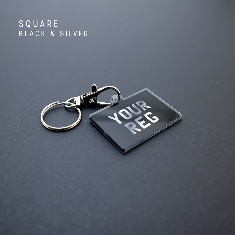 Personalised Keyring, Number Plate Licence, Reg Plate Keyring