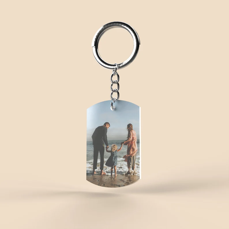 Personalised military style photo dog tag keyring, Any Picture Custom Keychain