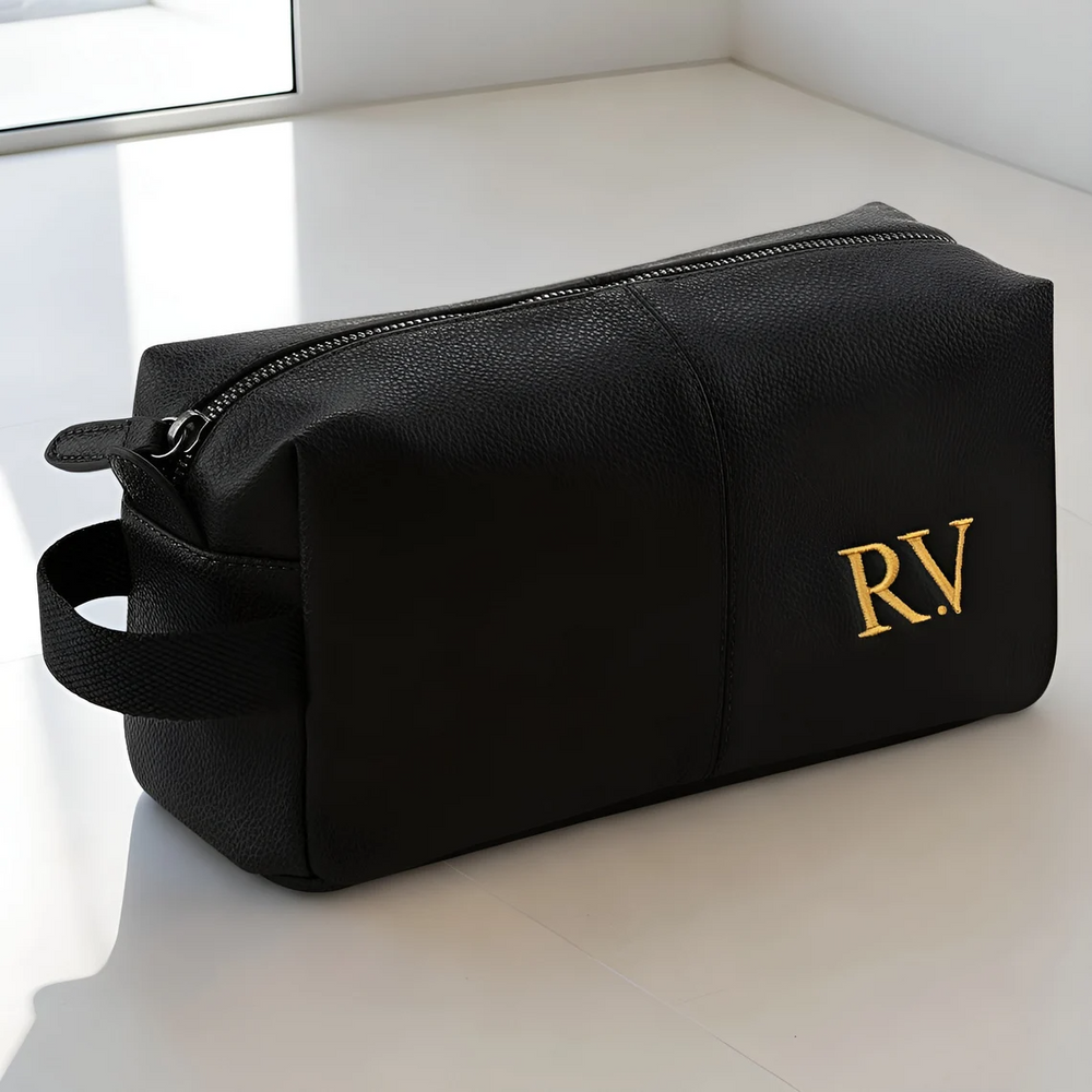 Travel in Elegance: Personalised Embroidered Wash Bag