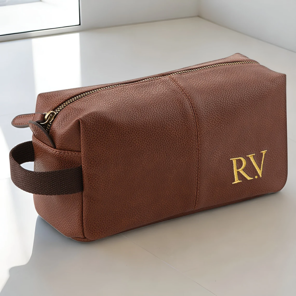 Travel in Elegance: Personalised Embroidered Wash Bag