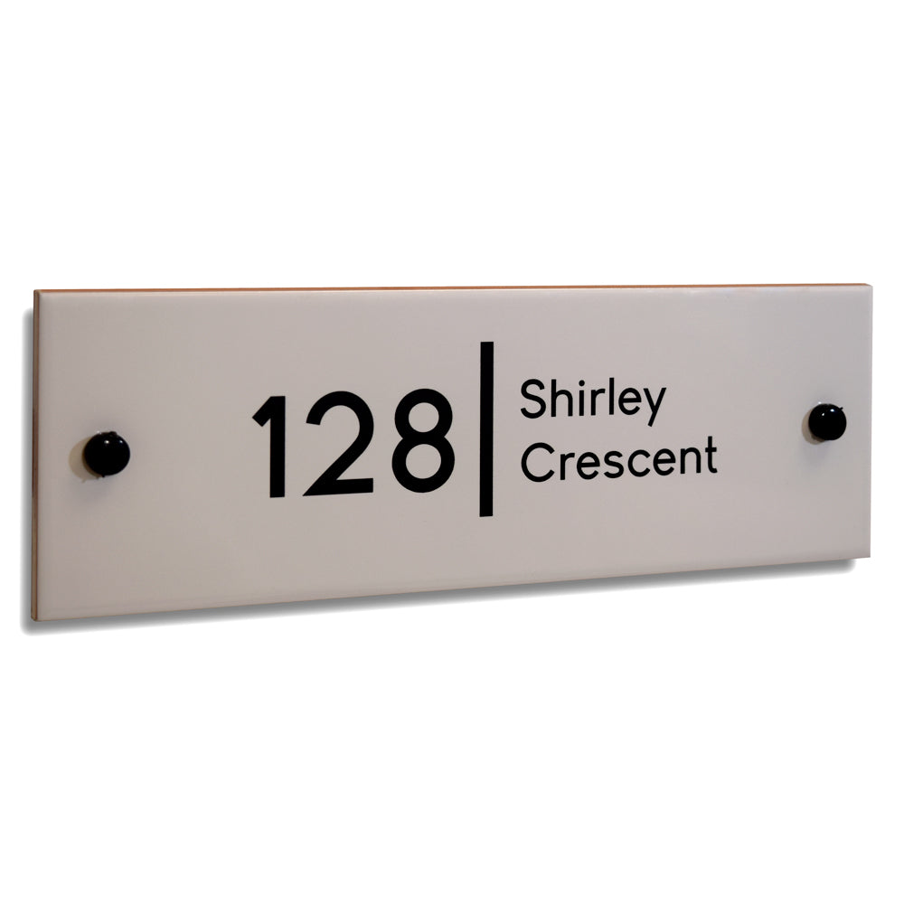 UV Printed White Ceramic House Gate Sign Plaque Door Personalised Number Name Plate