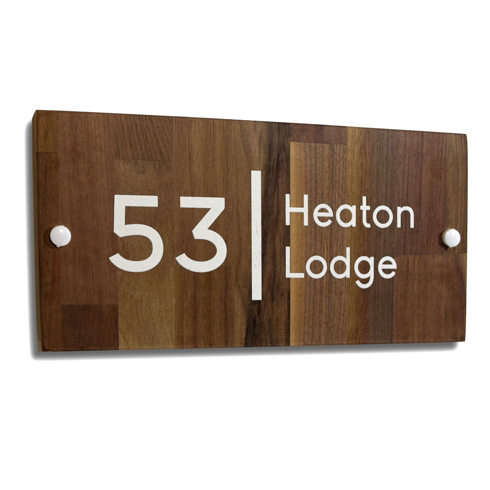 Personalised UV Printed Wood House Gate Sign Plaque Door Number Personalised Name Plate