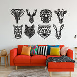Geometric Rhino Head Animal Wall Art, Contemporary Wall Art Polygon Animal Outline, Gloss Acrylic, Precision Laser Cut