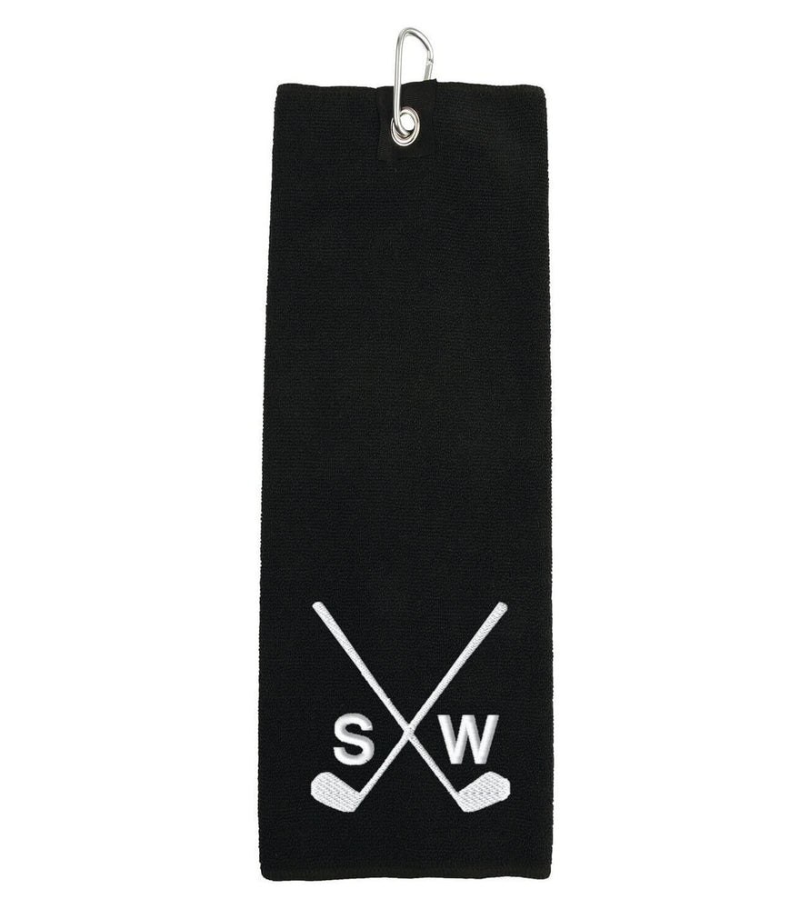 Fairway Flair: Custom Crossed Clubs Embroidered Golf Towel 🏌️‍♂️