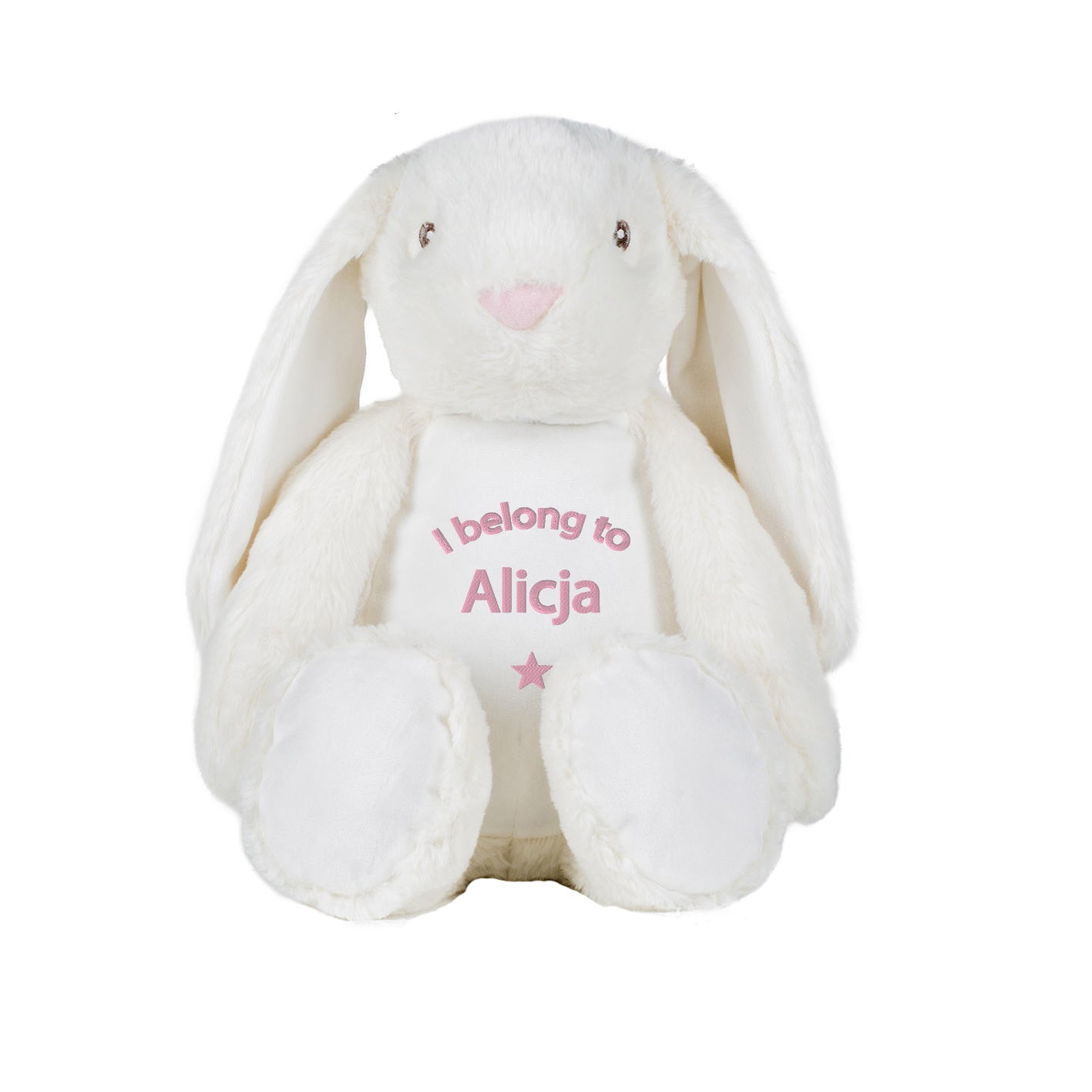 Large Rabbit Teddy Print Hop into Heart: Personalised Bunny Rabbit Teddy Bear – Ever-So-Personal