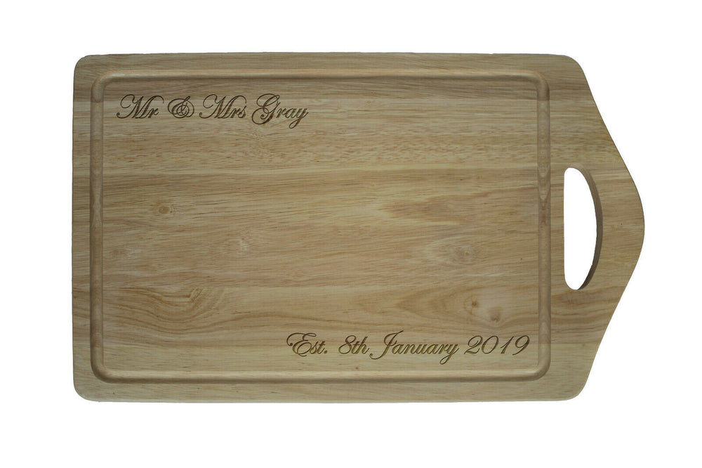 Personalised Wooden Chopping Board - Wedding Gift Idea - Style 1 Mr & Mrs
