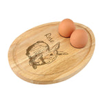 Personalised Wooden Egg & Soldiers Board. Engraved Egg and Toast Breakfast Egg Shaped Serving Board, Easter Gift Idea - Style 4