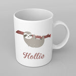 Sloth design Personalised Mug any name, Custom Made