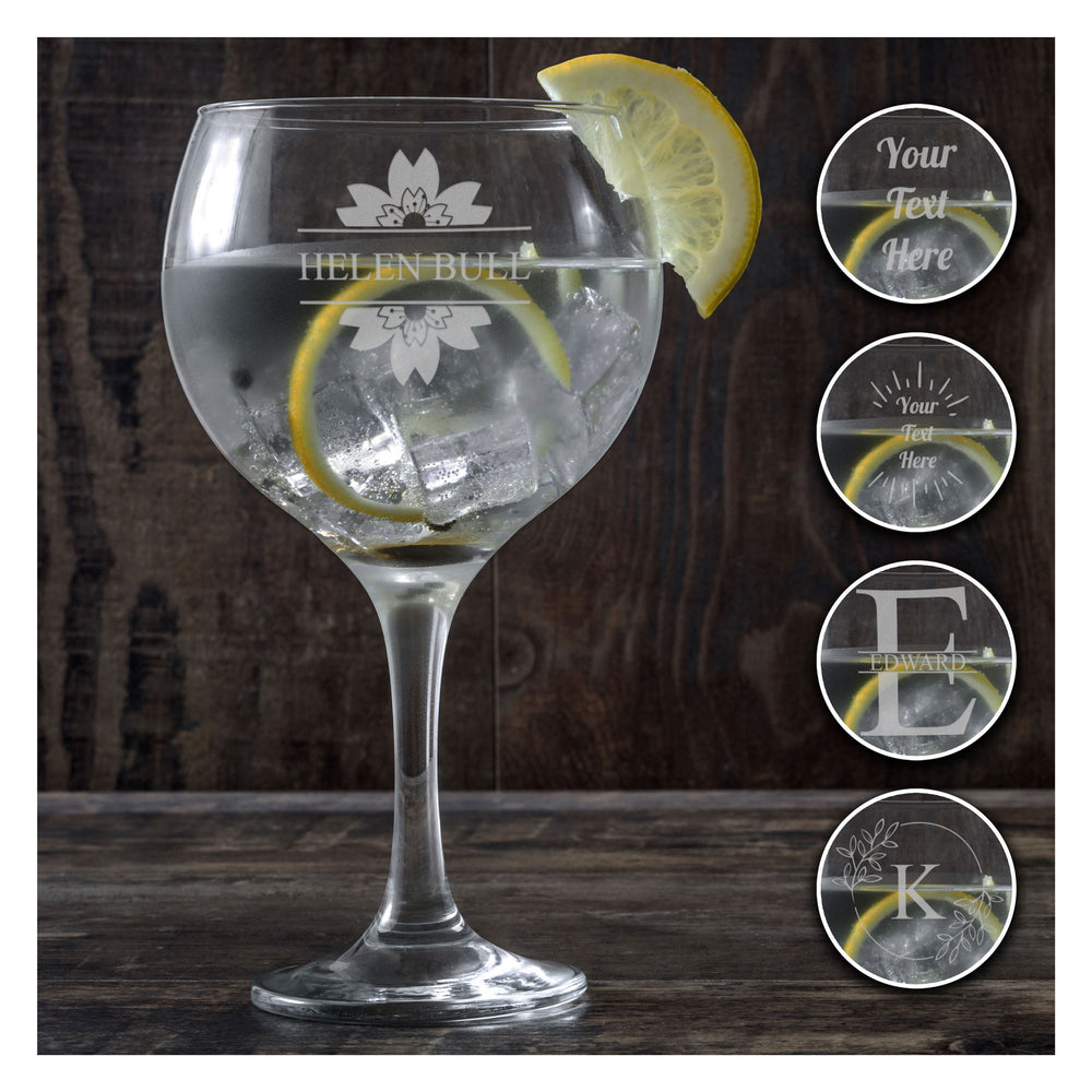 Signature Etched Gin Glass: A Toast to Elegance 🍸