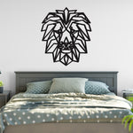 Geometric Lion Head Animal Wall Art, Contemporary Wall Art Polygon Animal Outline, Gloss Acrylic, Precision Laser Cut