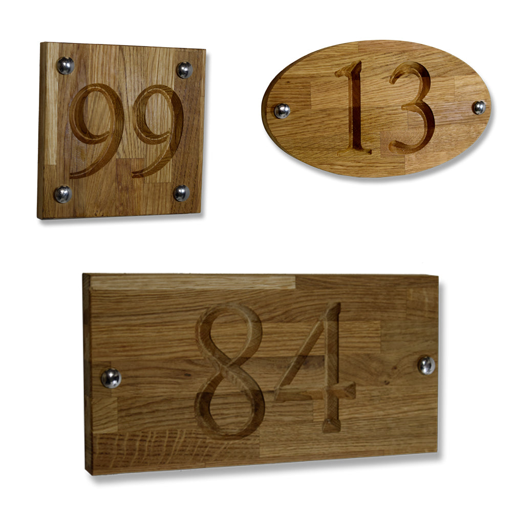 Personalised V Carved Wood House Gate Sign Plaque Door Number Personalised Name Plate