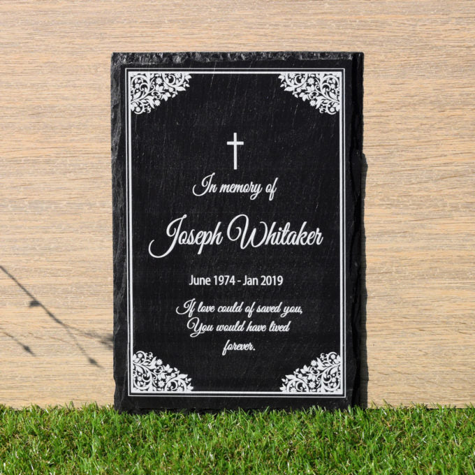 Beautiful Large Slate Memorial Plaque for Loved Ones Personalised Grav –  Ever-So-Personal