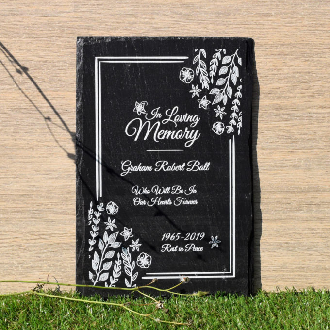 Beautiful Large Slate Memorial Plaque for Loved Ones Personalised Grave Marker Plaque (Style 2)