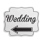 Aluminium High Quality Wall White Wedding arrow Sign
