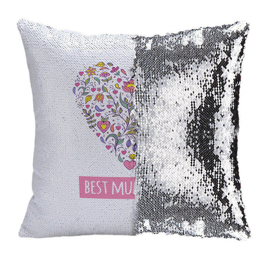 Personalised Sequin Pillow Mothers Day Gift Ideas, Gifts for Mum, Mom Gifts for Mothering Sunday