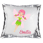 Pink Fairy Magic Reveal Cushion Cover Personalised Sequin Pillow Xmas Gift