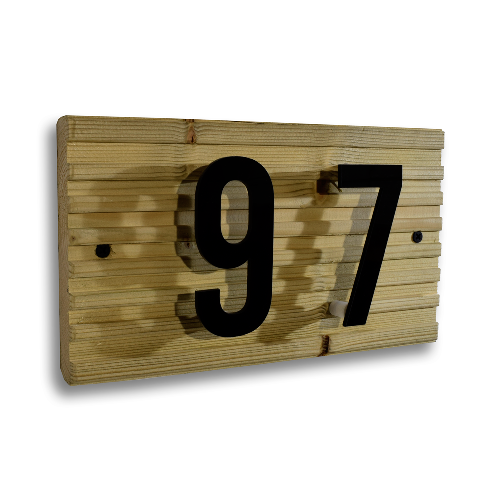 Timber and Acrylic Number House Gate Sign Plaque Door Personalised Name Plate