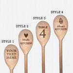 Personalised Beech Wood Wooden Mixing Spoon / Cooking Utensil, any text or message can be engraved, gift for any occasion