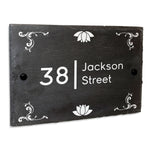 30cm x 20cm Rustic Natural Slate House Gate Sign Plaque Door Number Personalised Name Plate