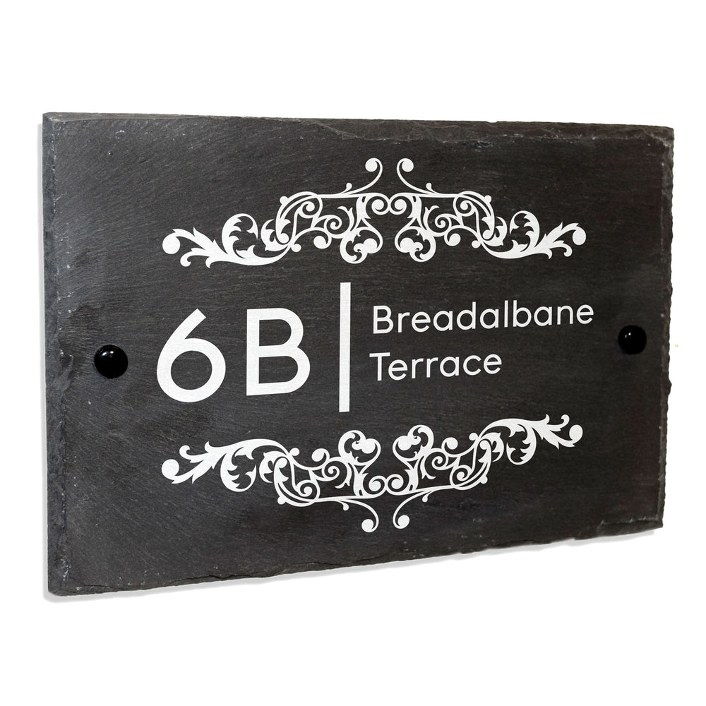 Slate Home Décor Plaques & Signs Engraved Natural Slate House Door Sign Name Number Plaque 20cm X 1284126 - Foto 3