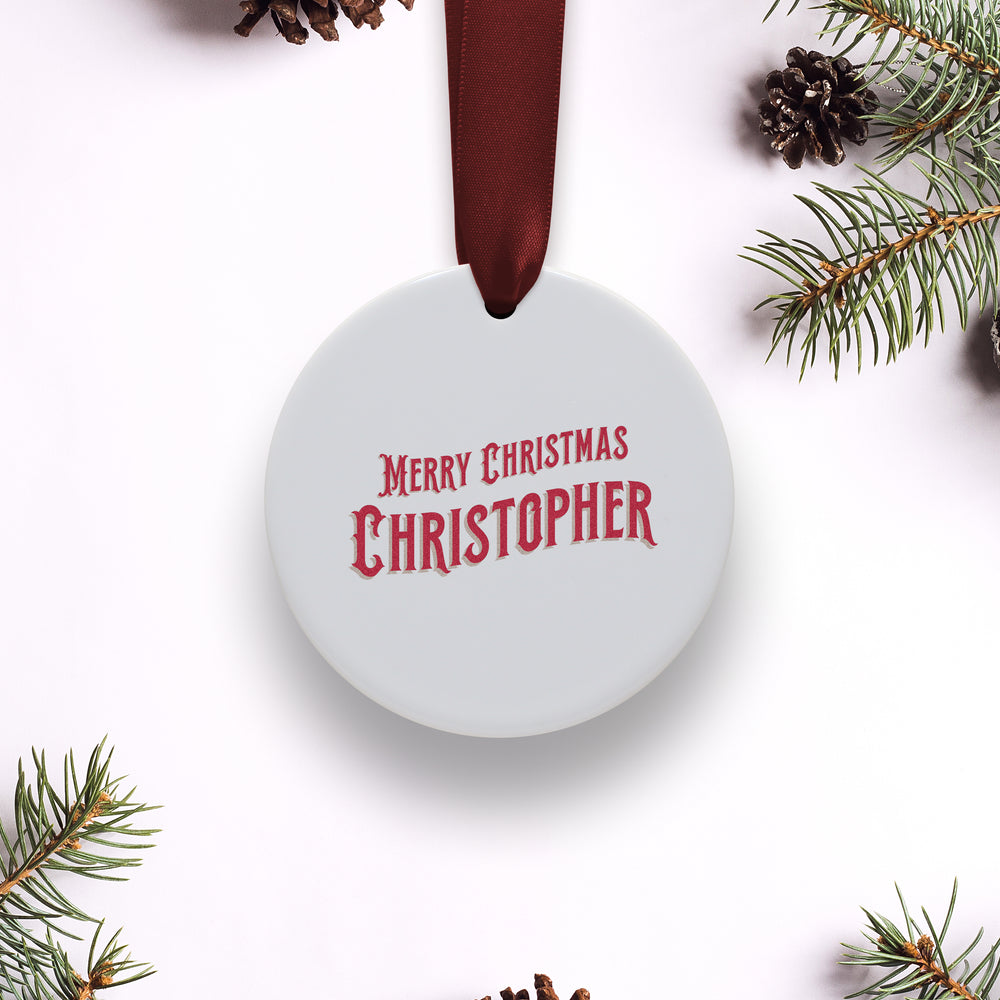 Ceramic Christmas Bauble - Festive Christmas Tree Decoration - Customizable Ornament 🎅🎄