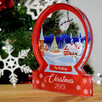 ☃️ Festive Snowman Scene Snow Globe - Personalised Acrylic Ornament Keepsake 🎅🏡
